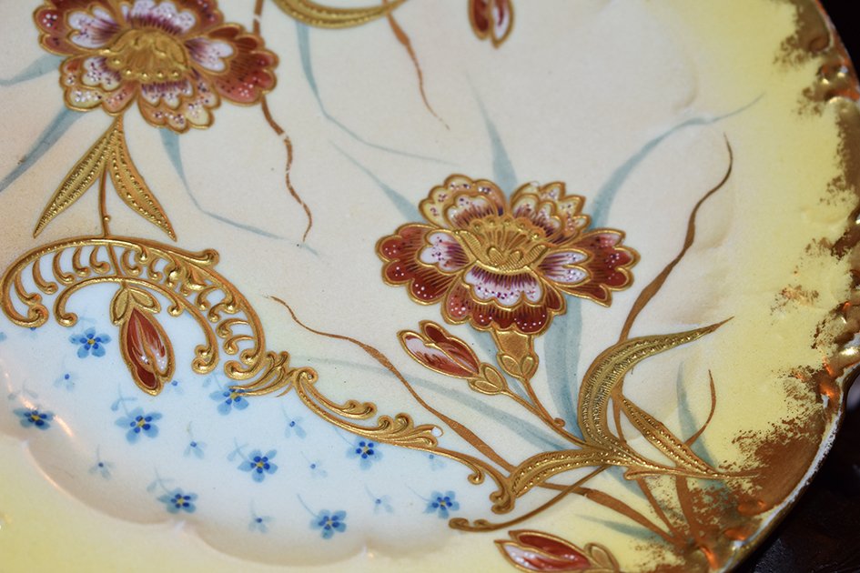 Delignières (1879-1900) Decorative Plate Porcelain Limoges, Hand Painted Decor.-photo-3