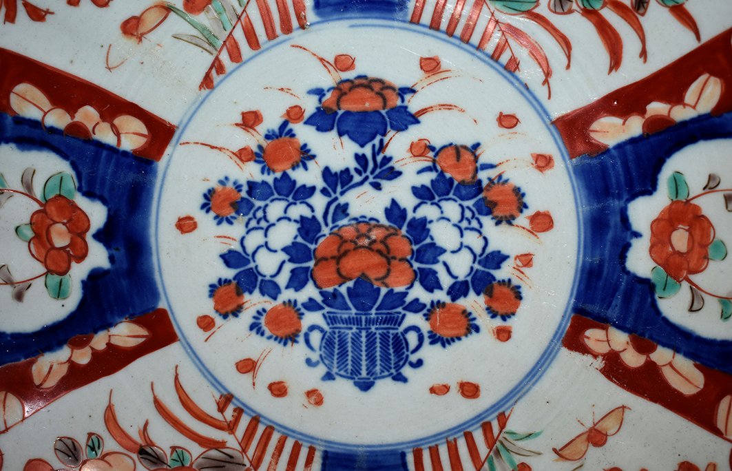 Paire De Plats Décoratifs En Porcelaine Imari, Japon , XIX ème.-photo-5