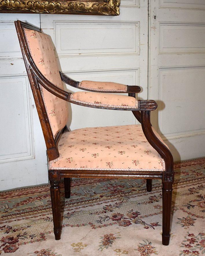 Louis XVI Armchair With Flat Back, Said To The Queen, Eighteenth Time.-photo-1