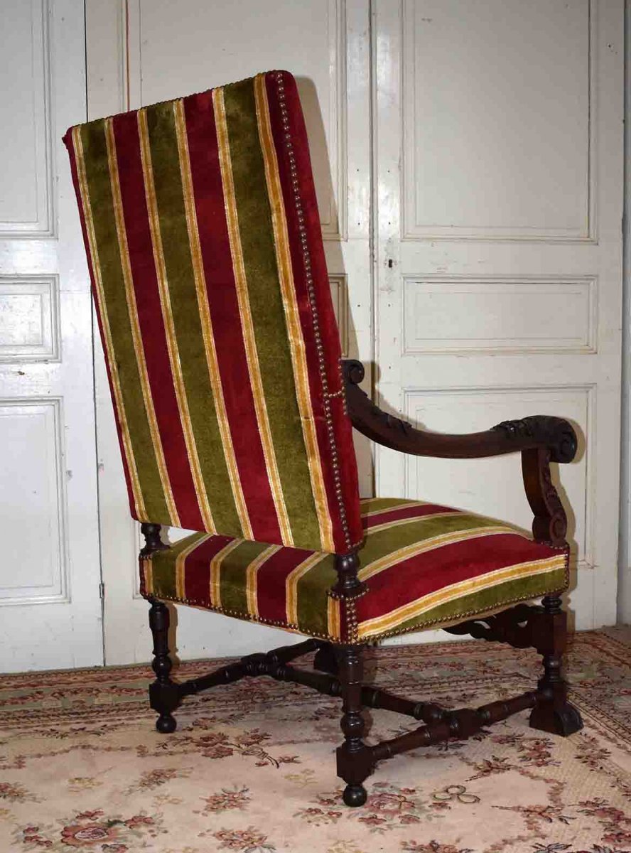 Paire De Grands Fauteuils De Style Renaissance -photo-4