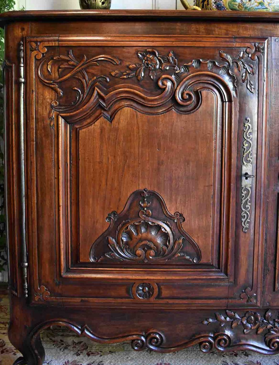 Low Carved Buffet, Louis XV Style, End Of The 18th Century.-photo-1