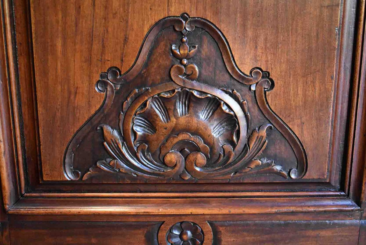 Low Carved Buffet, Louis XV Style, End Of The 18th Century.-photo-3