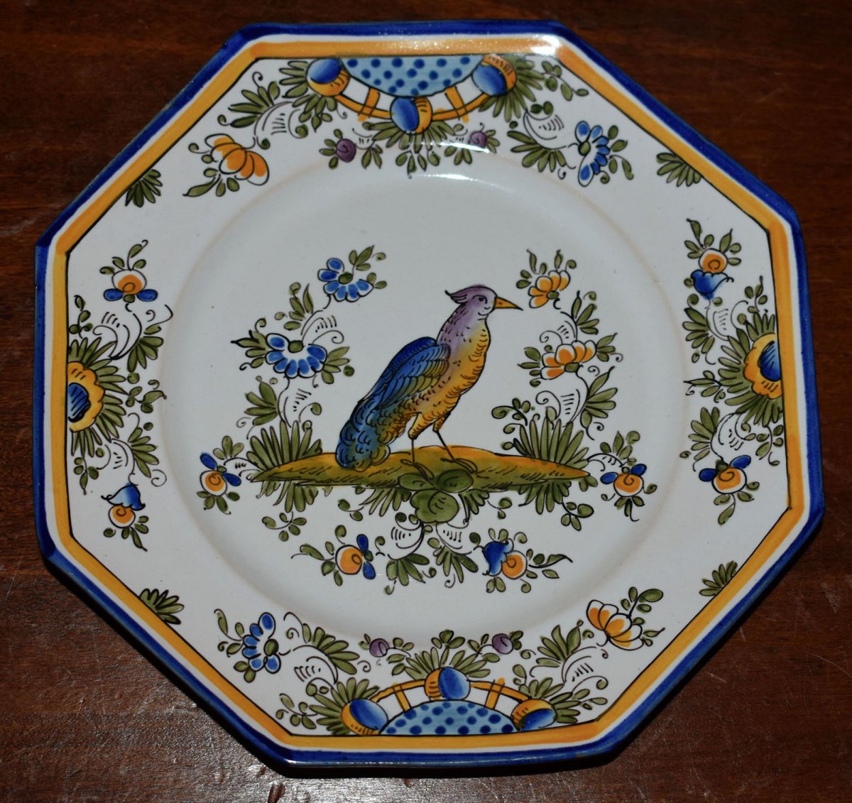 Alfred Renoleau  (1854-1930) Faïence  Angoulême. Suite De Huit Assiettes à Dessert Décor Grands Oiseaux, Echassiers.-photo-2