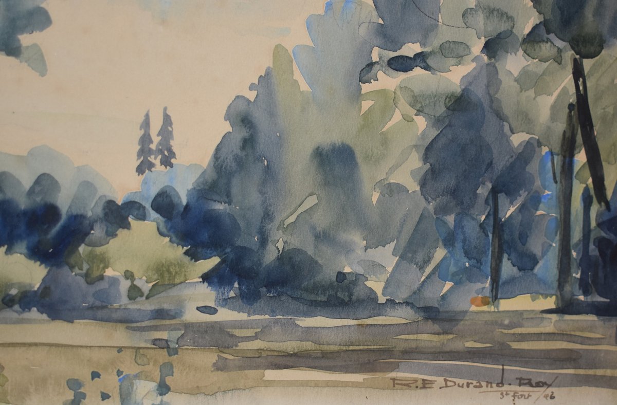 René Emile Durand - Roy (1894-1970) Aquarelle De Saint-Fort-Sur-Gironde,  Eglise Saint Fortunat-photo-6