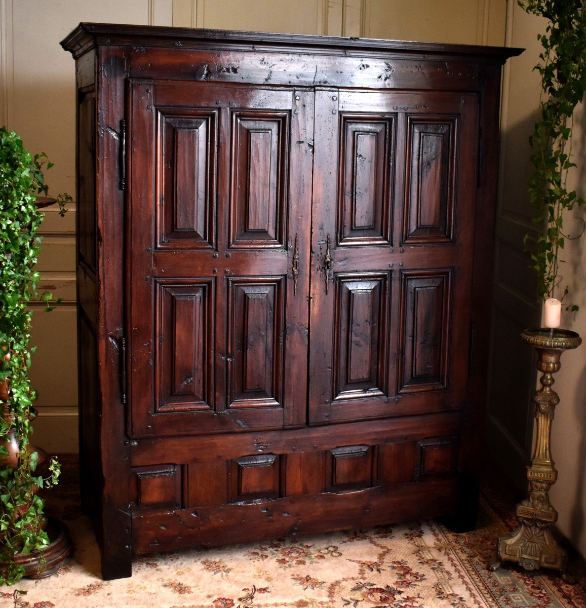 Cabinet Forming Chest, Louis XIII Cabinet From The 18th Century, Plates.