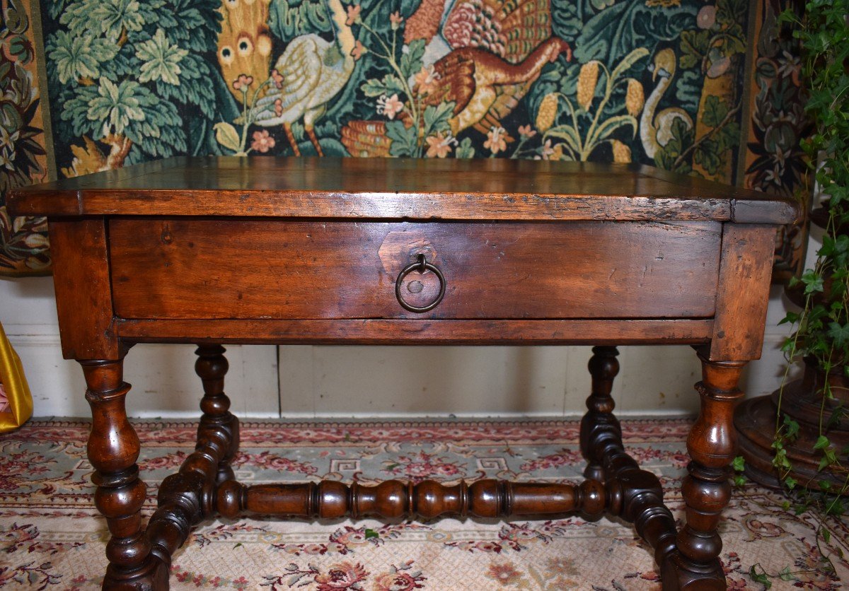 Louis XIII Walnut Table, 17th Century. Side Table.-photo-4