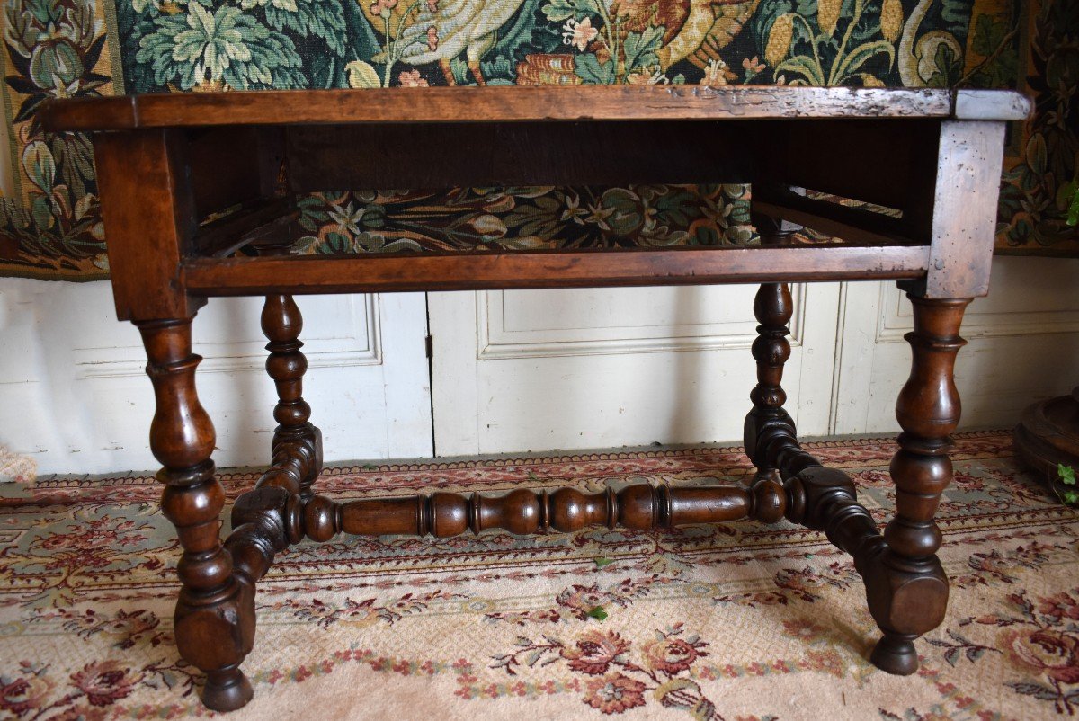 Louis XIII Walnut Table, 17th Century. Side Table.-photo-1