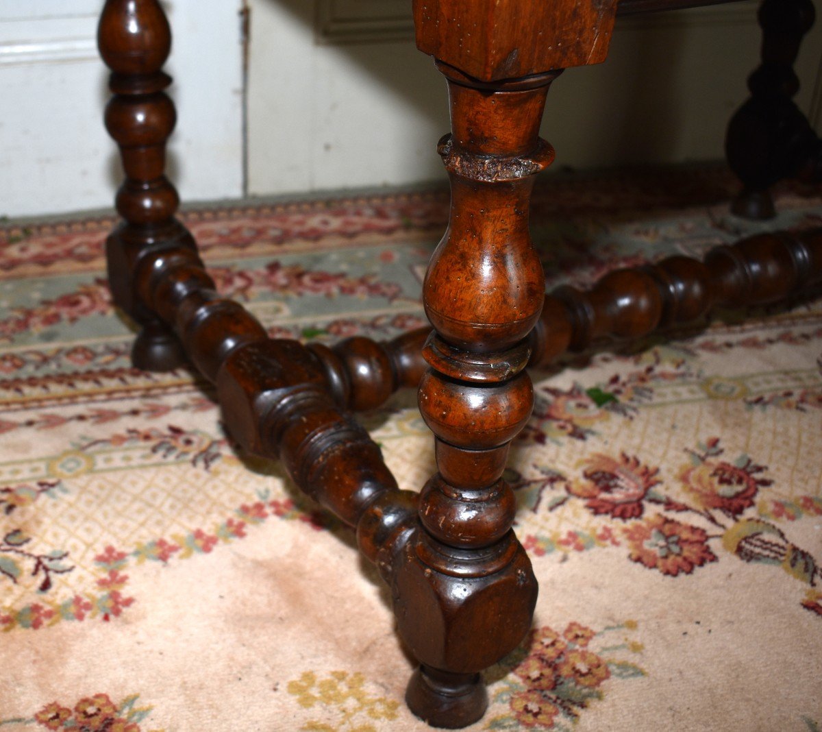 Louis XIII Walnut Table, 17th Century. Side Table.-photo-2