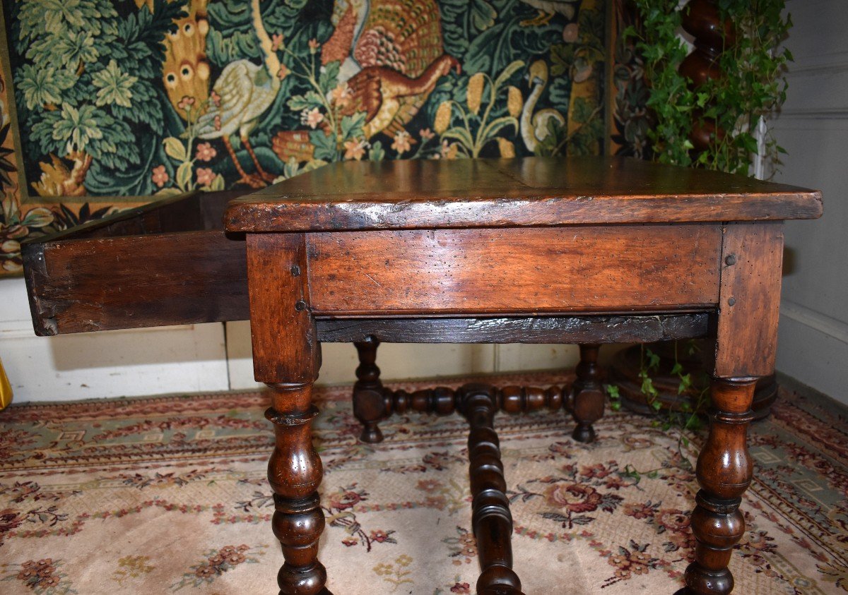 Louis XIII Walnut Table, 17th Century. Side Table.-photo-7