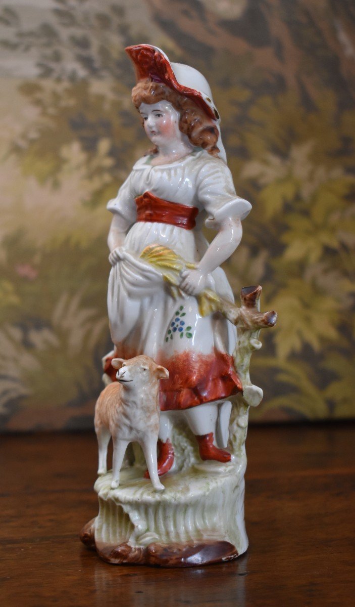 Paire De Figurines Berger Et Bergère, Statuettes En Porcelaine Allemande, Début XXe-photo-5