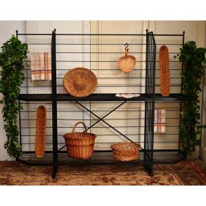 Iron Baker's Shelf, Bakery Grid, Craft Furniture.