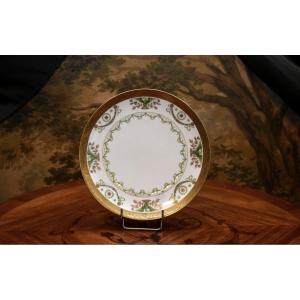 Ballot Et Gougnaud Limoges, Porcelain Plate, Empire Decor, Eagles, Laurel Wreath 