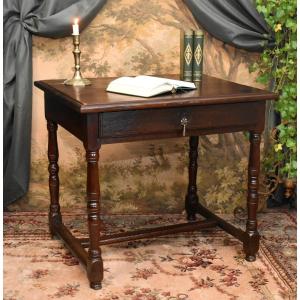 Louis XIII - Louis XIV Writing Table From The End Of The 17th Century - Beginning Of The 18th Century, Small Oak Desk