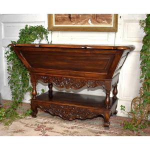 Louis XV Style Waxed Wood Provencal Kneading Trough, Basket Decorated With Musical Attributes And Flowers