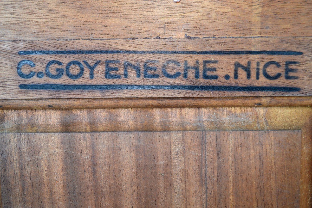 Art Deco Mahogany Safe Bench By Clément Goyeneche-photo-4