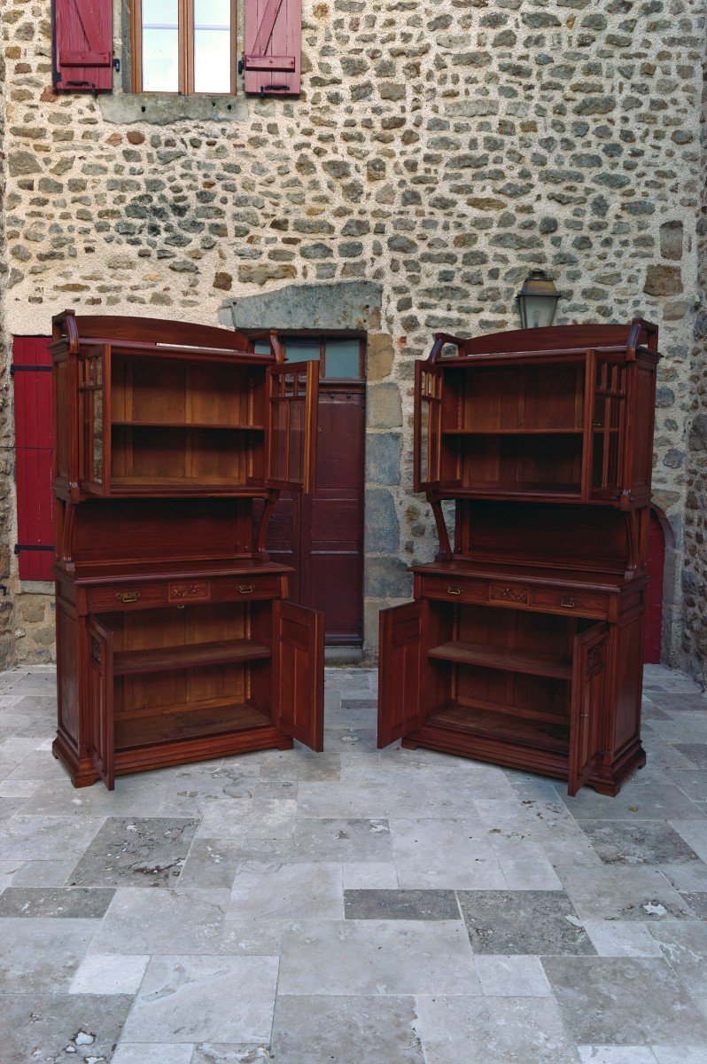 Pair Of Italian Art Nouveau Sideboards, Circa 1910-photo-4