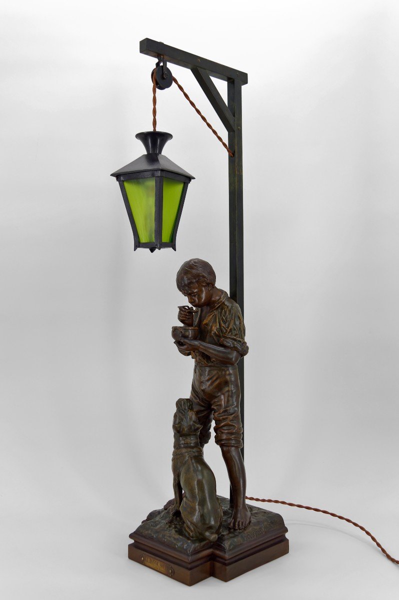 “la Bonne Soupe” Lamp By Victor Rousseau, Art Nouveau, Circa 1900