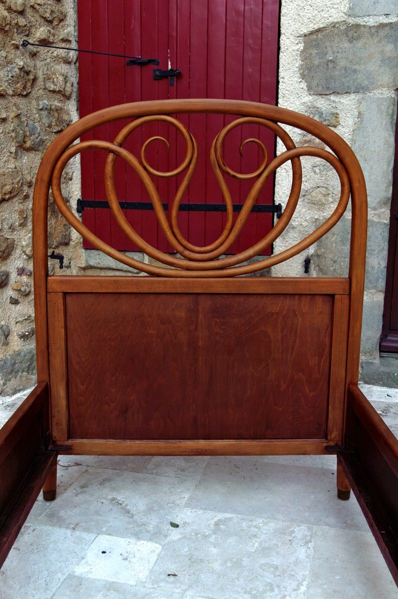 Paire De Lits En Bois Courbé Par Thonet, Circa 1900-photo-2