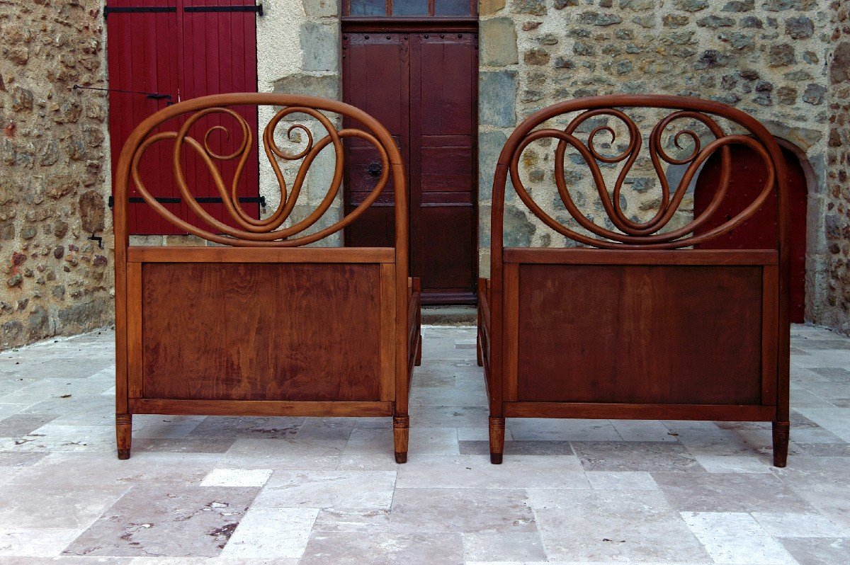 Pair Of Bentwood Beds By Thonet, Circa 1900-photo-8