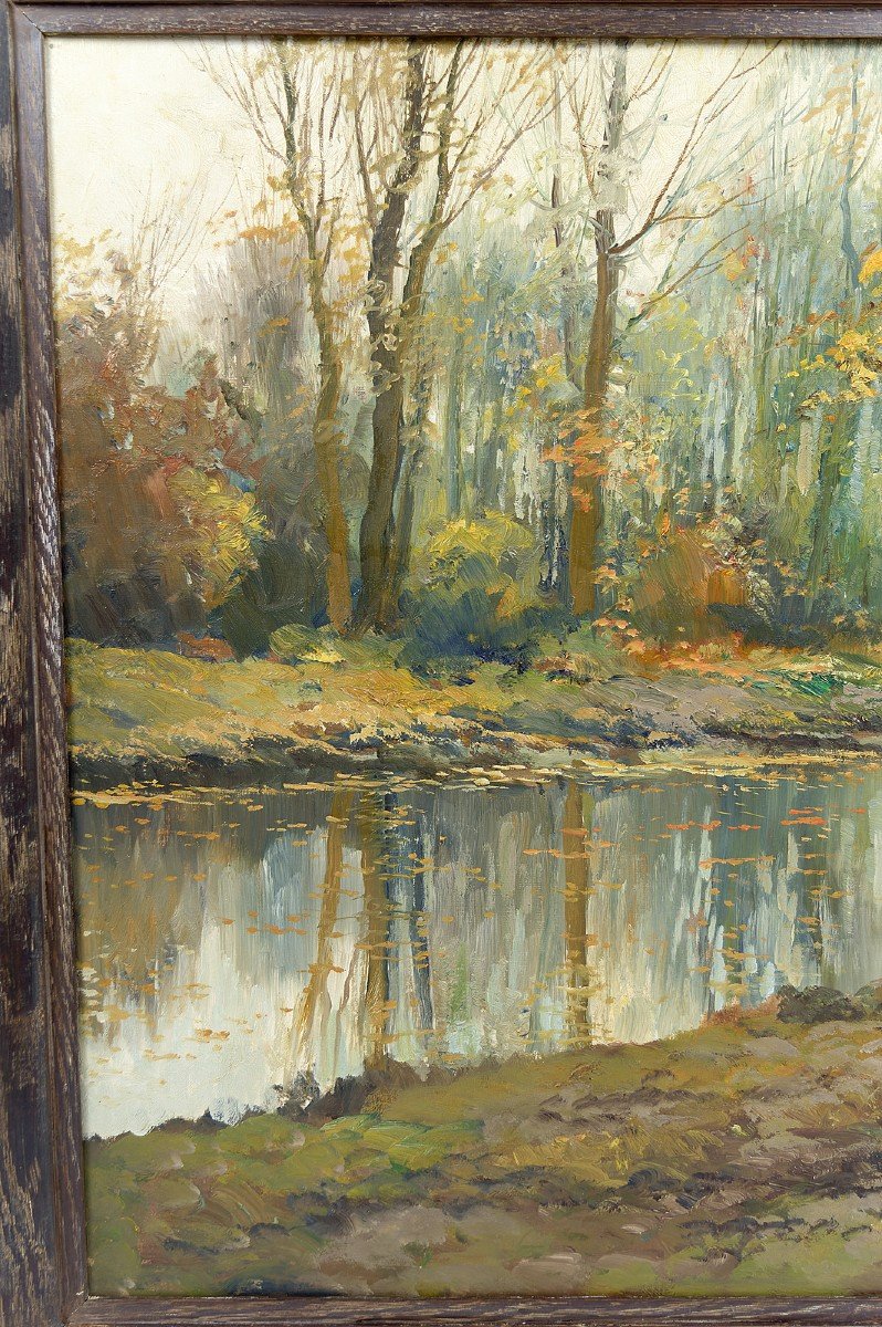 Paysage d'Automne, Peinture Impressionniste Par Kees Terlouw, France, Circa 1910-photo-4