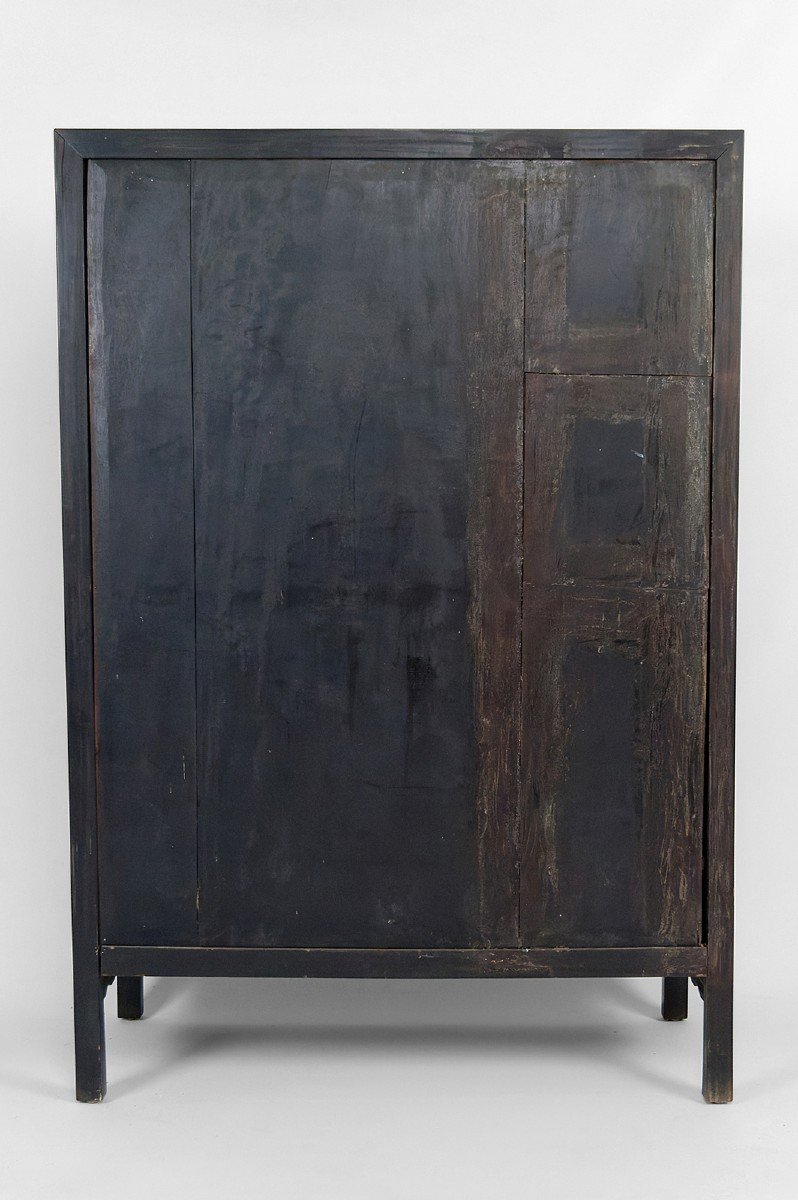 Armoire Asiatique En Bois De Fer Marqueté d'Os, Indochine, Circa 1880-photo-2