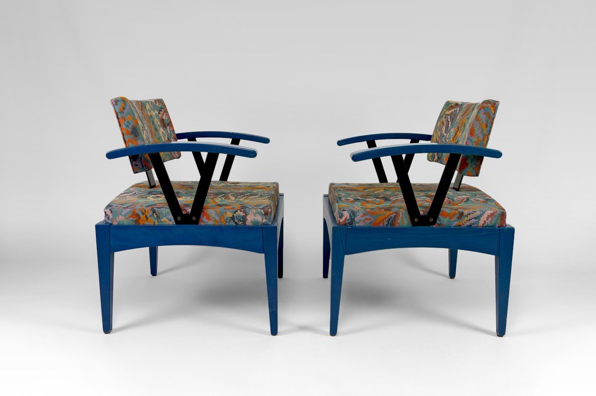 Pair Of Modernist Baumann Armchairs, France, 1970s/80s-photo-2