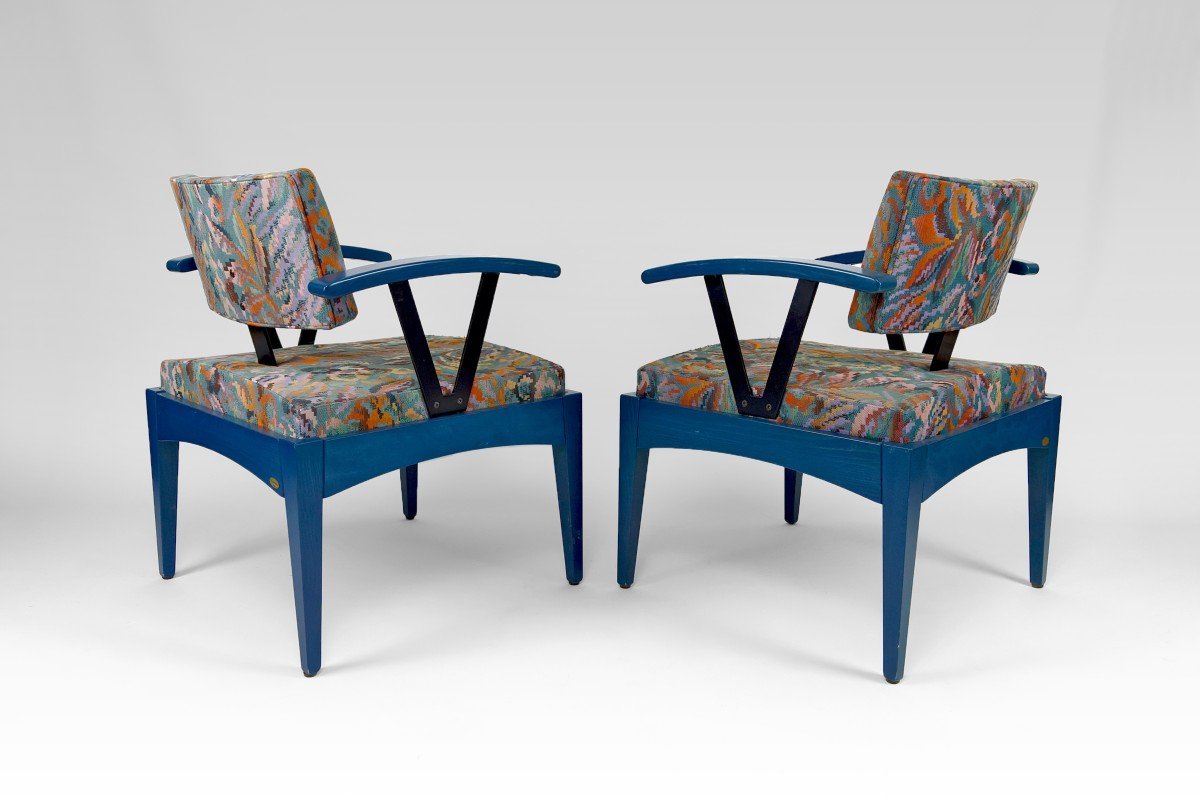 Pair Of Modernist Baumann Armchairs, France, 1970s/80s-photo-3