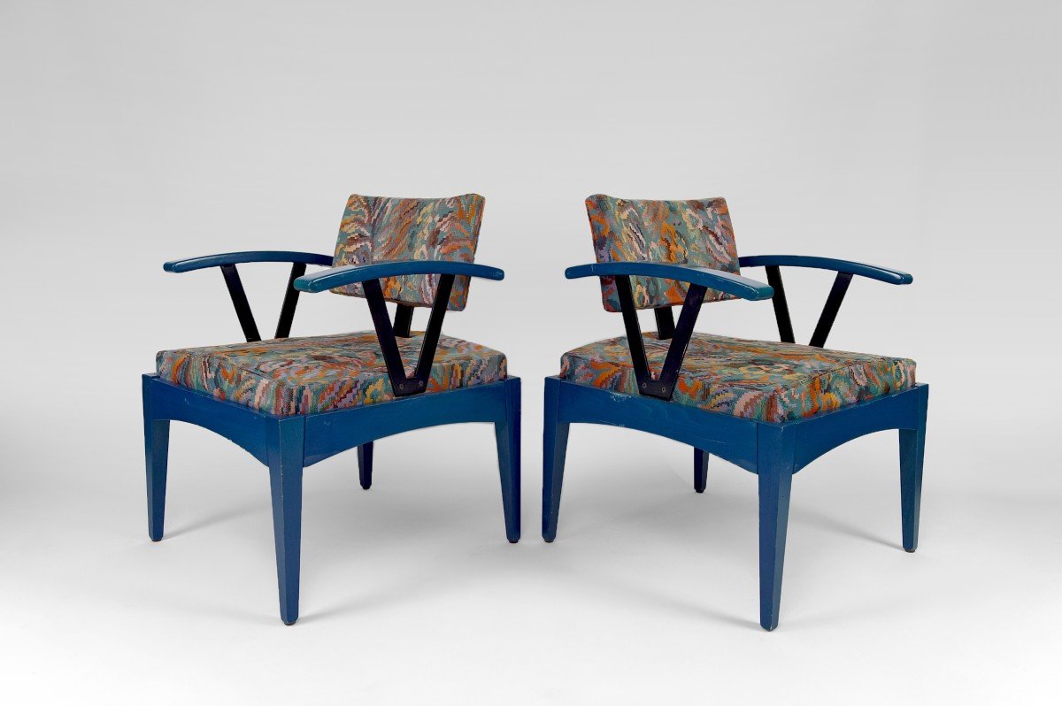 Pair Of Modernist Baumann Armchairs, France, 1970s/80s-photo-7