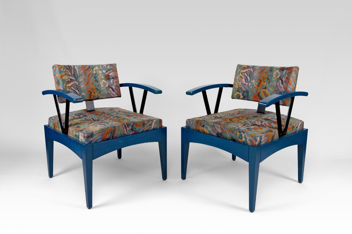 Pair Of Modernist Baumann Armchairs, France, 1970s/80s