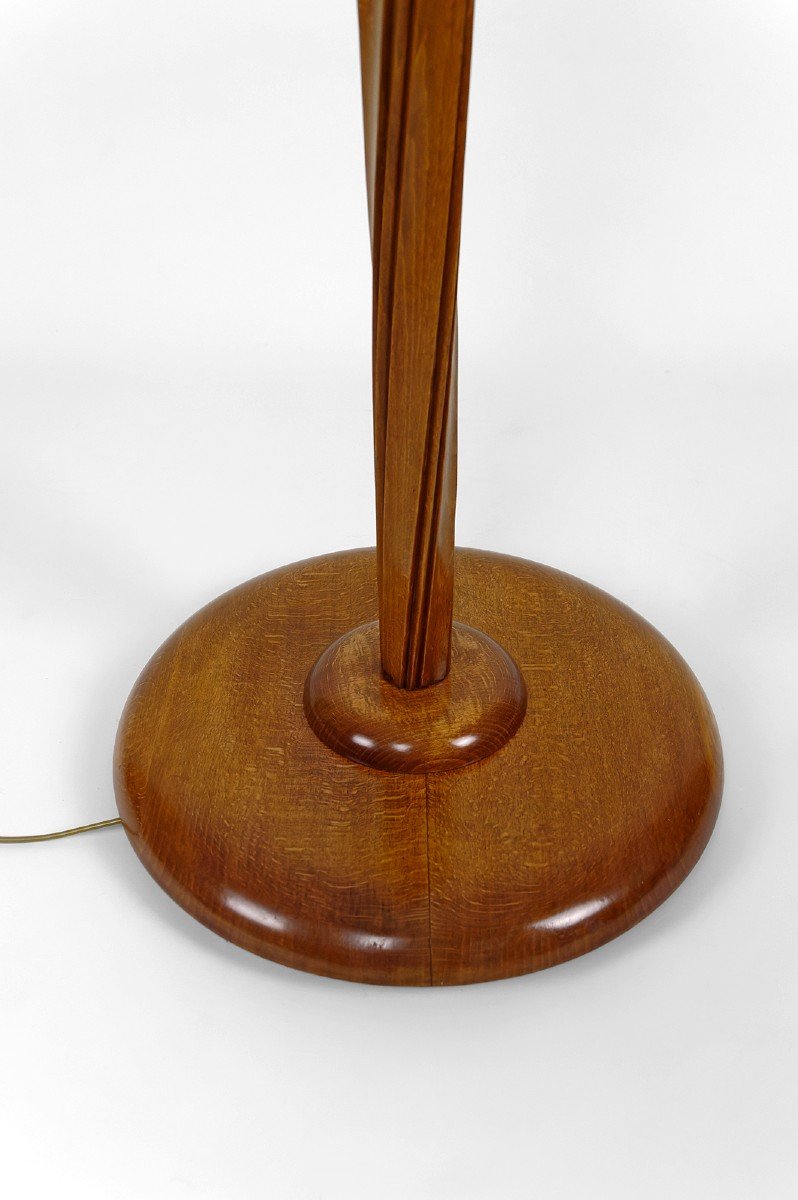 Art Deco Helical Floor Lamp With Opaline, France, Circa 1930-photo-5