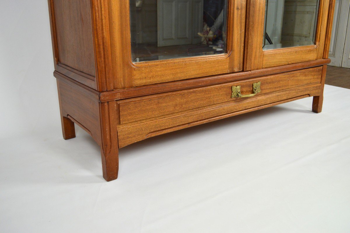 Art Nouveau Wardrobe By Mathieu Gallerey In Mahogany, Clematis Model, Circa 1920-photo-6