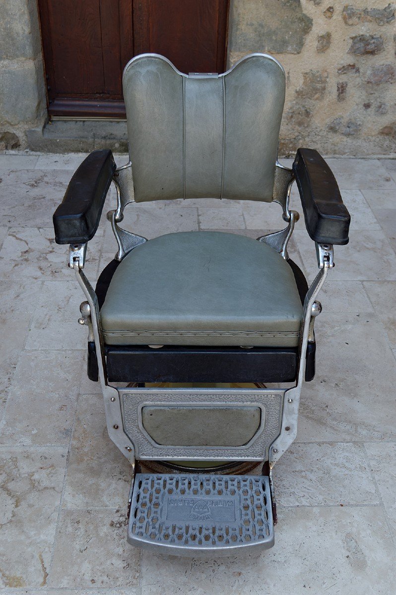 Lot De 3 Fauteuils Art Deco De Coiffeur / Barbier, Witub, France, Circa 1940-photo-5