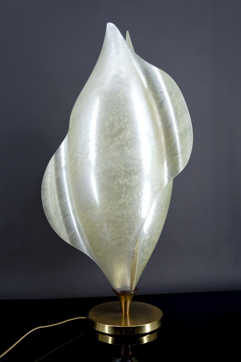 Important Designer Living Room Lamp, By Maison Rougier, Circa 1970-1980-photo-3