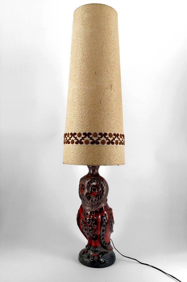 Important Ceramic Owl Lamp / Floor Lamp By Walter Gerhards, Germany, 1960-1970