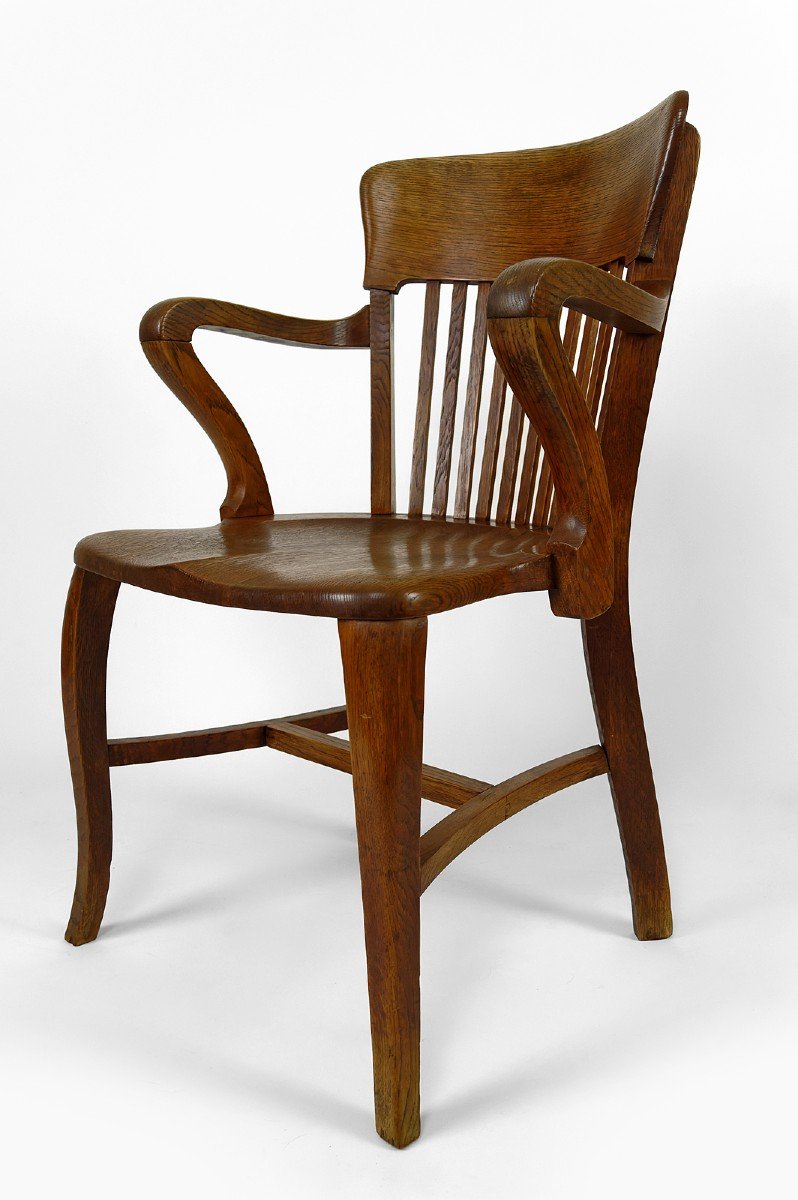 Fauteuil De Bureau Américain En Chêne, Usa, Circa 1900-photo-6