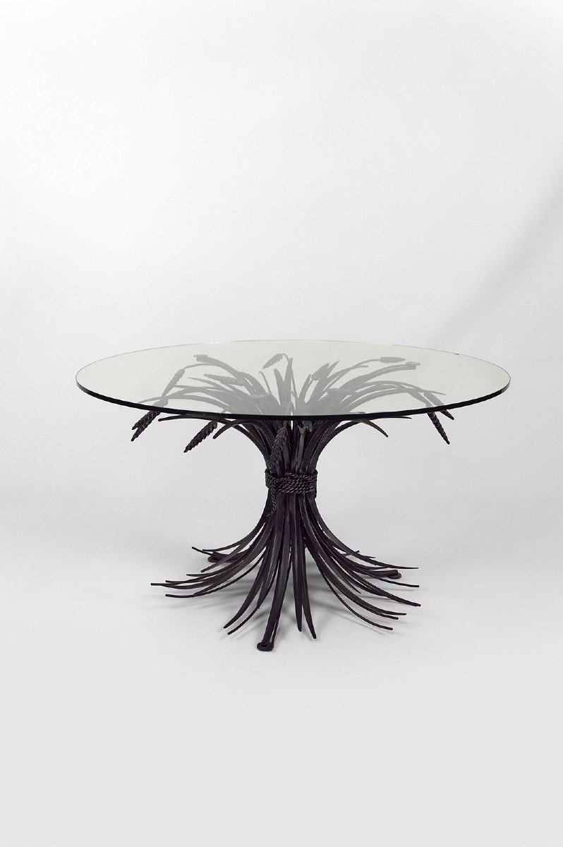 Table Basse / D'appoint / Guéridon,  Aux Epis De Blé, "Coco Chanel", Par Goossens, Circa 1970-photo-2