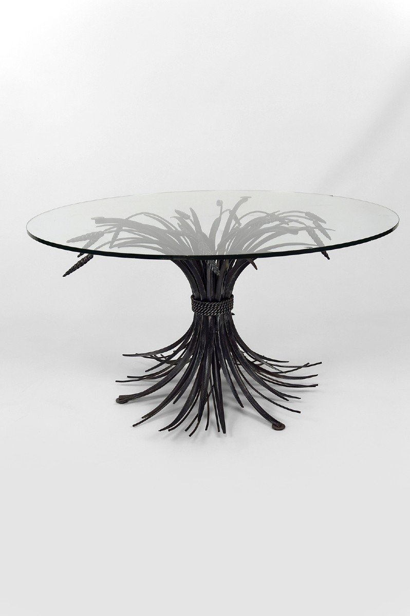 Table Basse / D'appoint / Guéridon,  Aux Epis De Blé, "Coco Chanel", Par Goossens, Circa 1970-photo-1