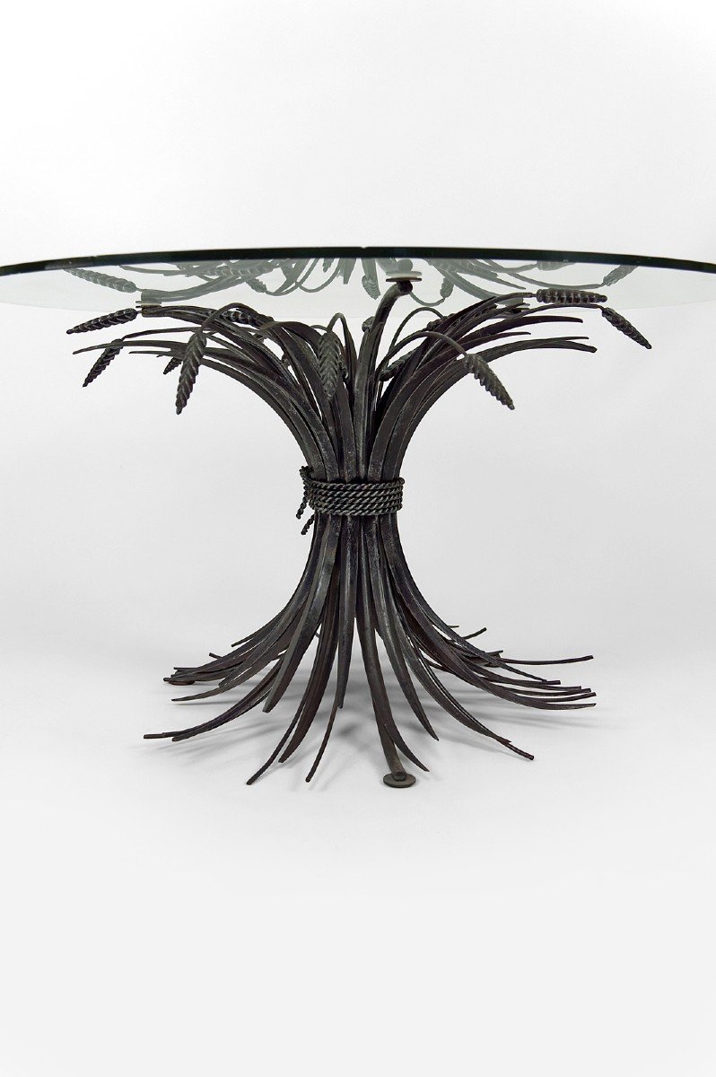 Table Basse / D'appoint / Guéridon,  Aux Epis De Blé, "Coco Chanel", Par Goossens, Circa 1970-photo-3