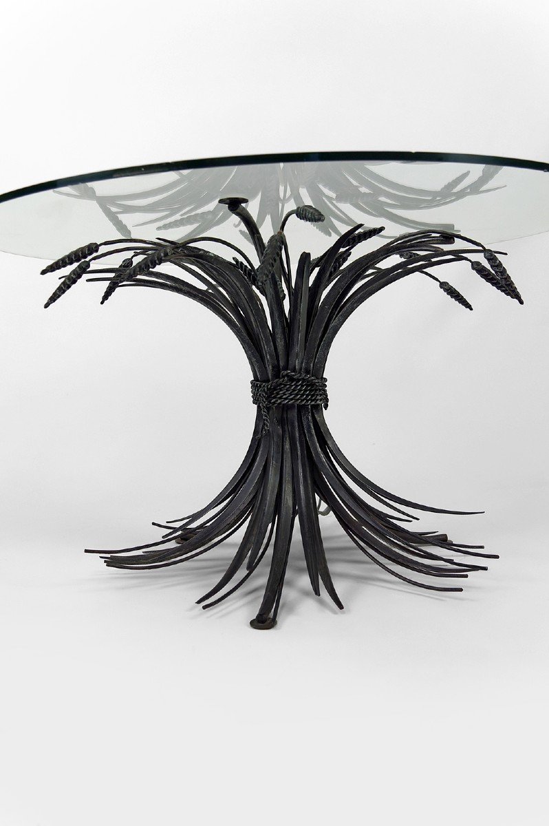 Table Basse / D'appoint / Guéridon,  Aux Epis De Blé, "Coco Chanel", Par Goossens, Circa 1970-photo-4