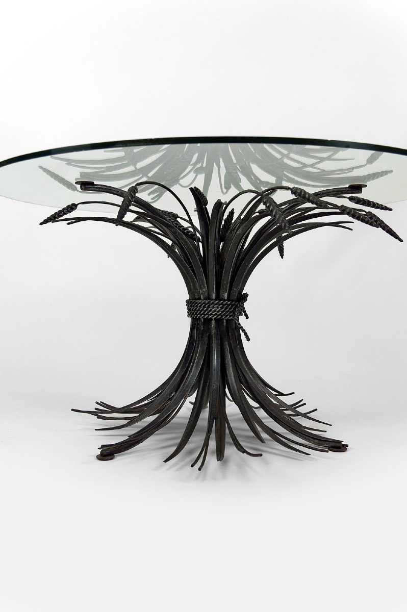 Table Basse / D'appoint / Guéridon,  Aux Epis De Blé, "Coco Chanel", Par Goossens, Circa 1970-photo-5