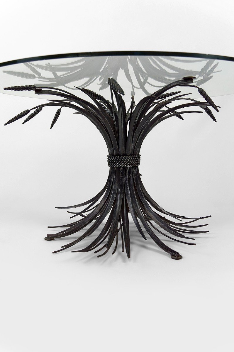 Table Basse / D'appoint / Guéridon,  Aux Epis De Blé, "Coco Chanel", Par Goossens, Circa 1970-photo-6