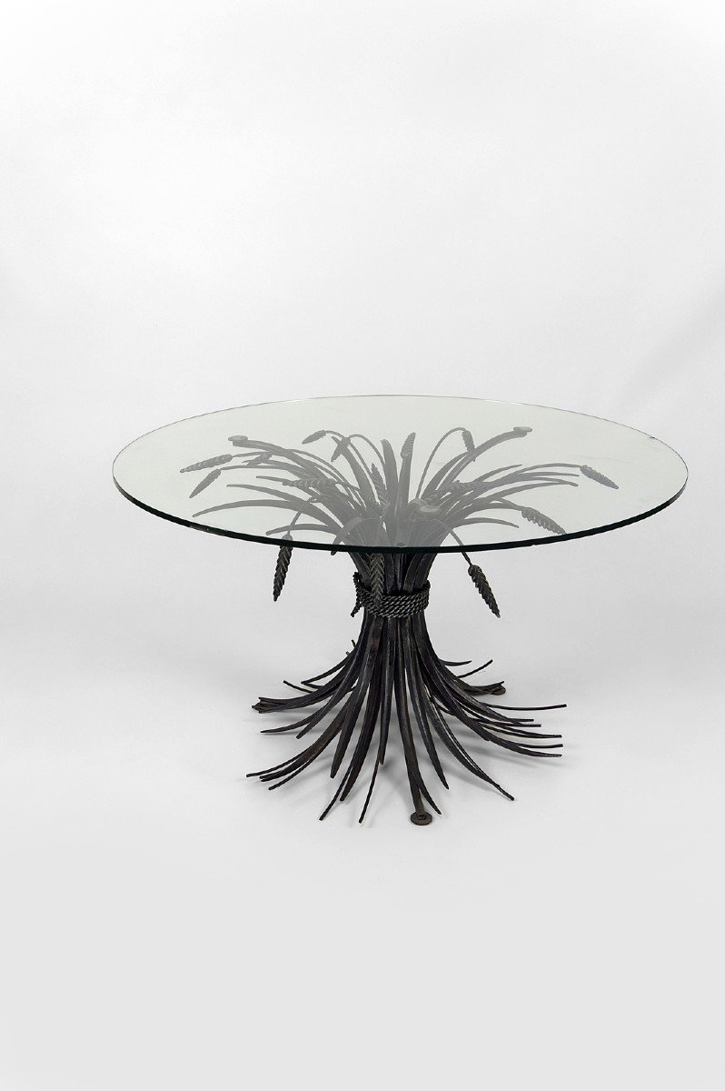 Table Basse / D'appoint / Guéridon,  Aux Epis De Blé, "Coco Chanel", Par Goossens, Circa 1970