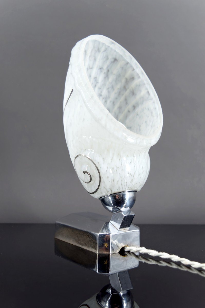 Art Deco Modernist "shell" Lamp, France, Circa 1930-photo-1