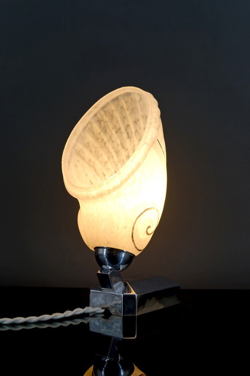 Art Deco Modernist "shell" Lamp, France, Circa 1930-photo-4