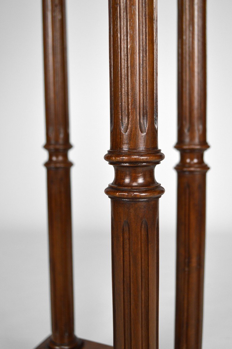 Neo-gothic Walnut Stool, Circa 1880-photo-1