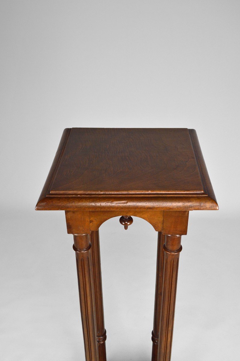 Neo-gothic Walnut Stool, Circa 1880-photo-6