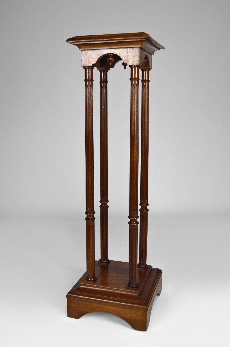 Neo-gothic Walnut Stool, Circa 1880