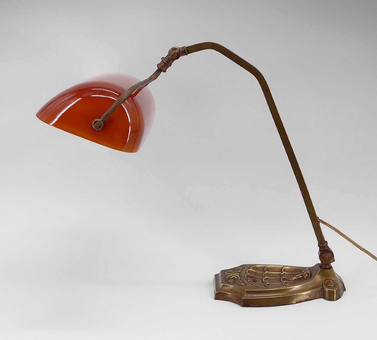 Art Nouveau Banker's Lamp, France, Circa 1900