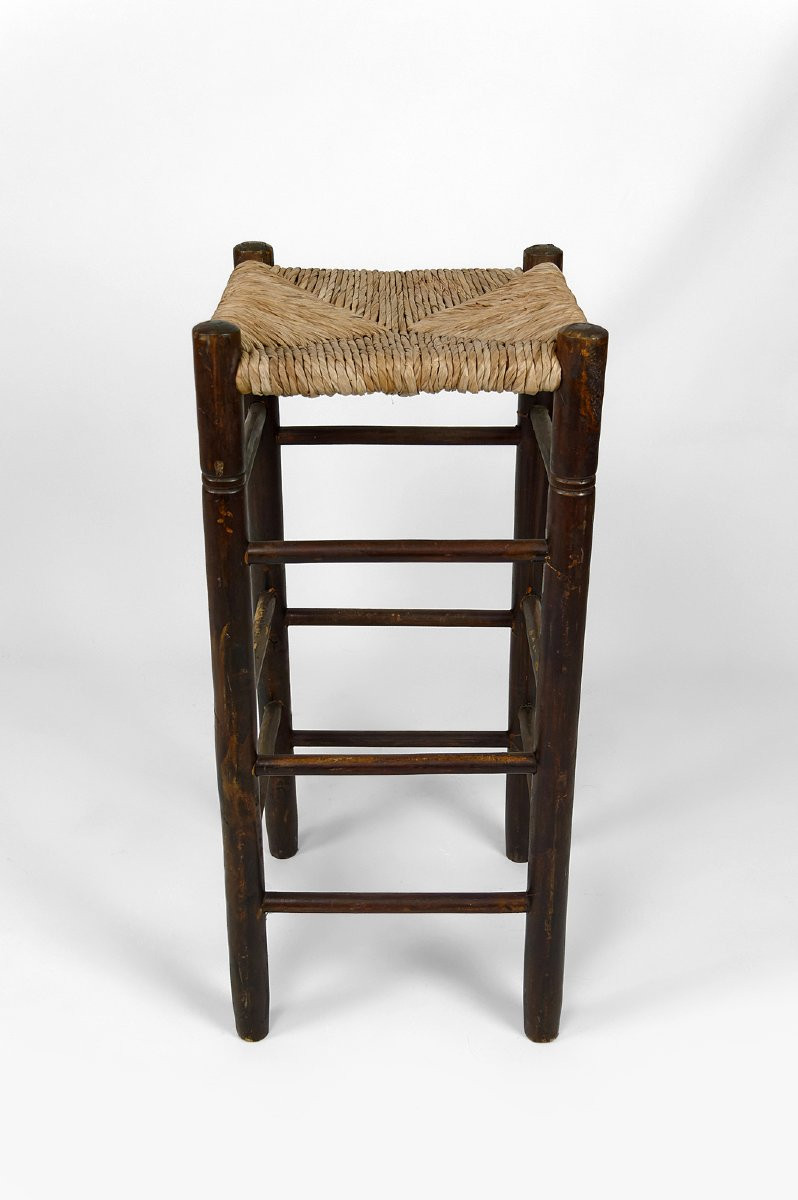 Set Of 5 Bar Stools In The Style Of Charlotte Perriand, Mid-century, France-photo-1
