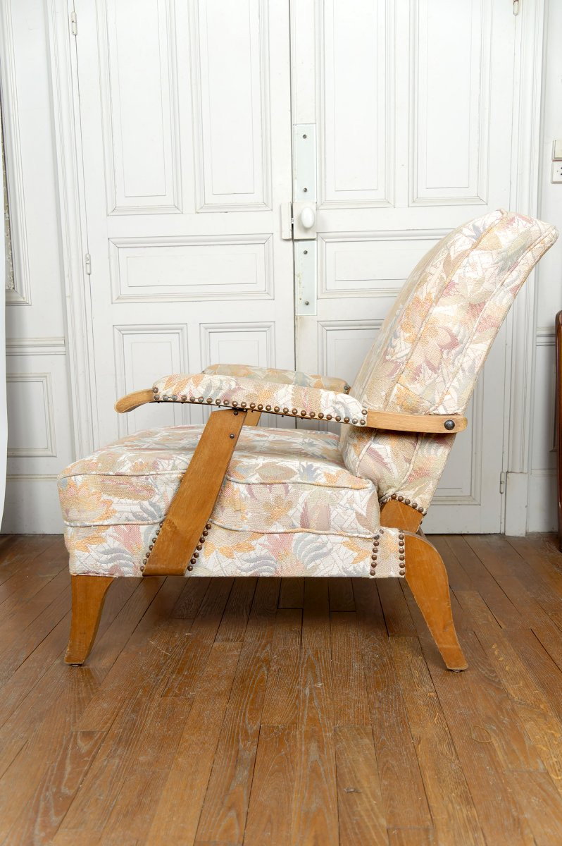 Pair Of Important Adjustable Armchairs, French Design, Circa 1950-photo-3